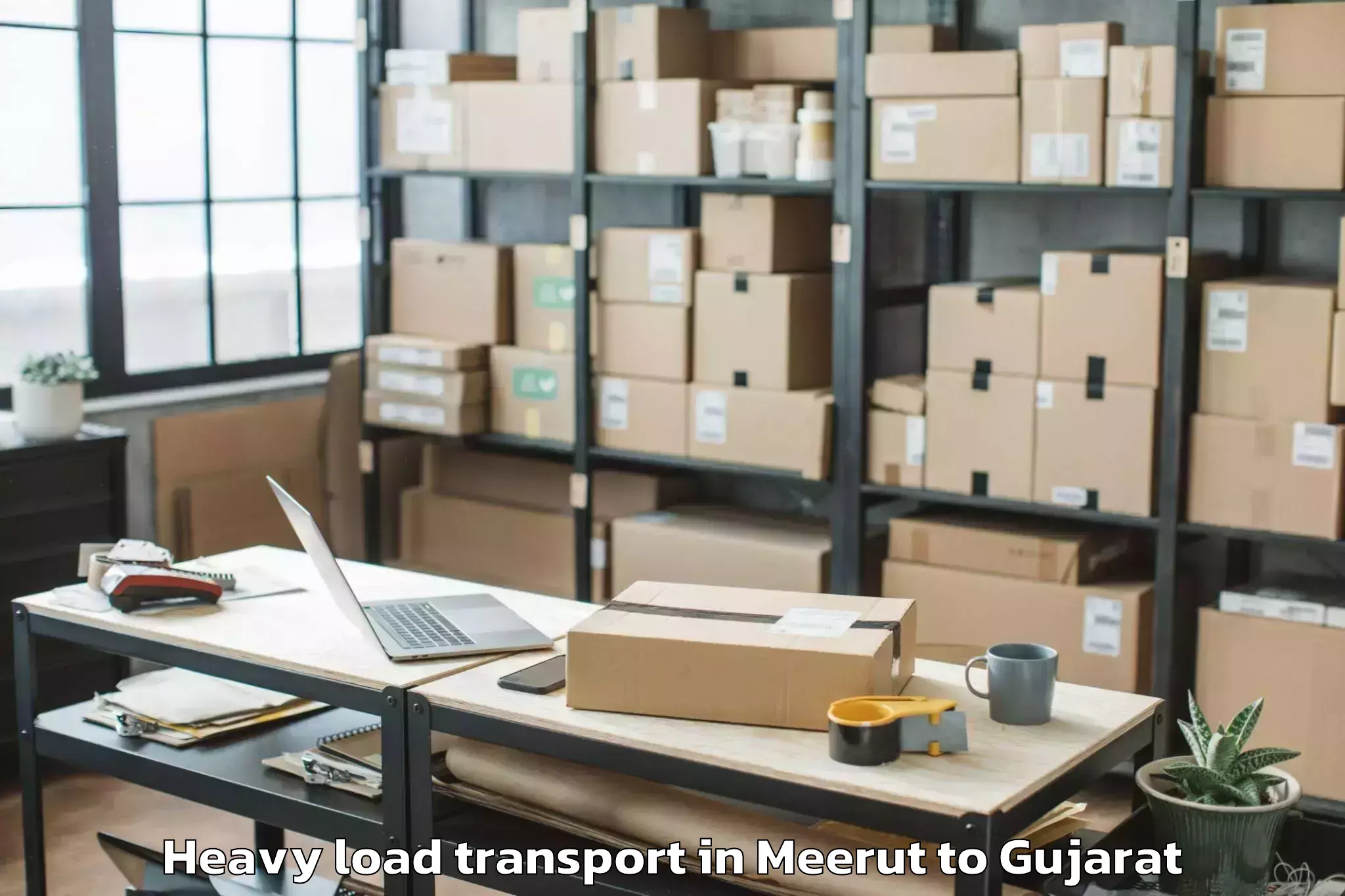 Hassle-Free Meerut to Indus University Ahmedabad Heavy Load Transport